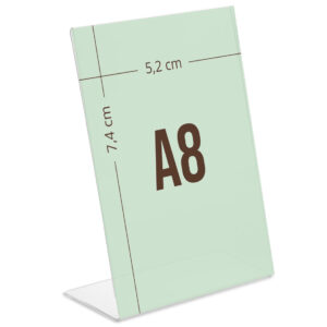 Menukortholder A8 L-stand i højformat