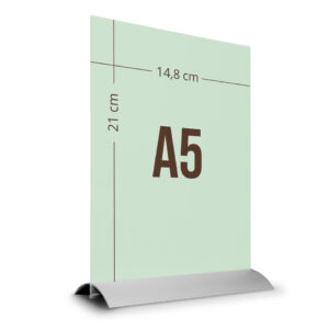 Menukortholder med Alu-fod A5 høj Kisuk