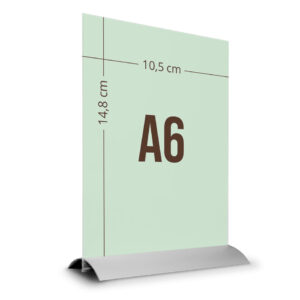Menukortholder med Alu-fod A6 høj kisuki