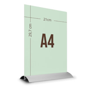 Menukortholder med Alu-fod A4 høj Kisuki.jpg