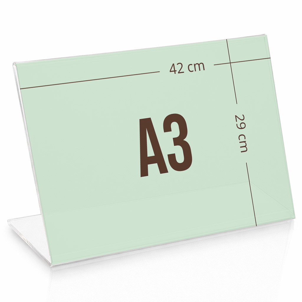 Menukortholder A3 L-Stand i bredformat