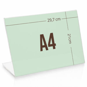 Menukortholder A4 L-Stand i bredformat
