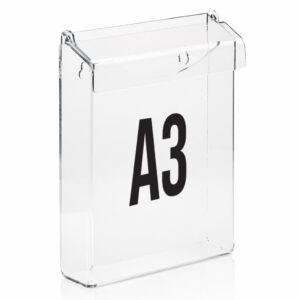 Udendørs brochureholder A3 høj klar akryl