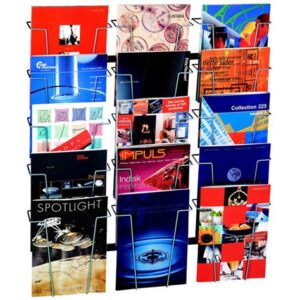 Brochure holder til væg – A4 – 15 rum kisuki